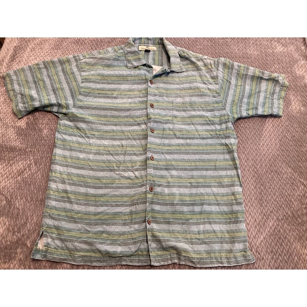 Tommy Bahama Men's Shirt - Blue/Green - size Small